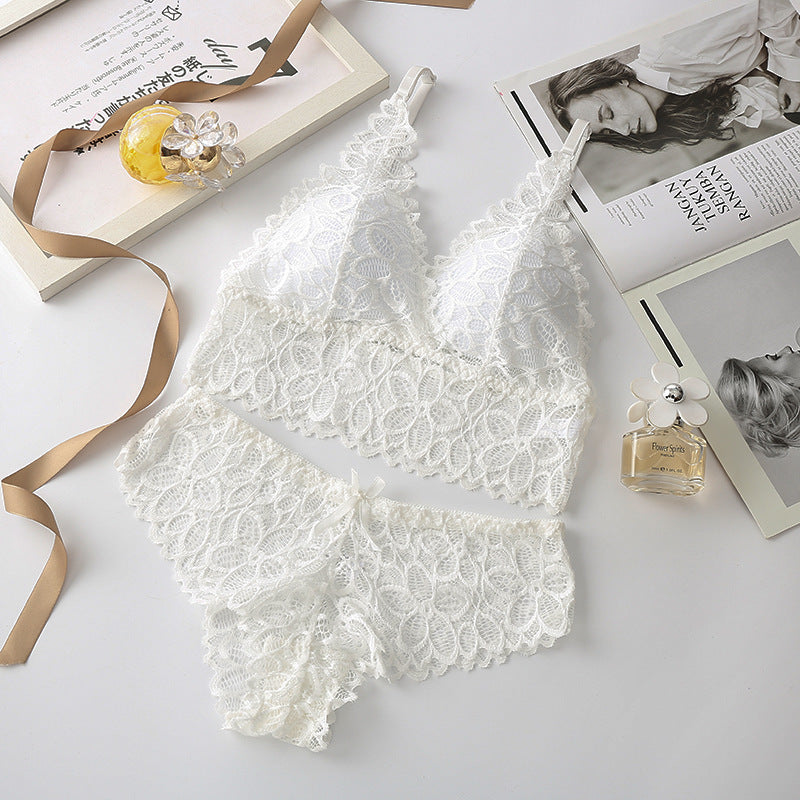 Lace Bralette and Knicker Set | Soft No-Wire Lingerie