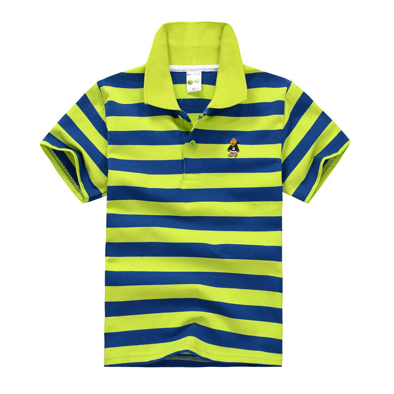 Children's Striped Polo Shirt | Unisex Cotton Top | 9 Colour Options