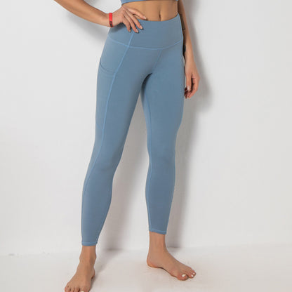 Women's Mesh Stripe Sports Bra & Yoga Pants | Back Pocket Activewear