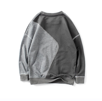 Children's Contrast Stitch Knit Sweater | Boys Round Neck Pullover Jumper