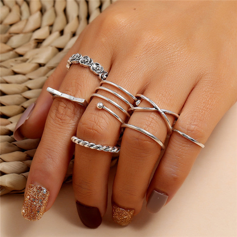 Women's Alloy Ring Set with Gemstone Inlay | 26 Designs | Stackable Rings