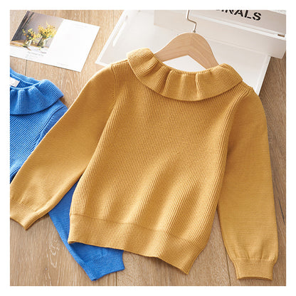 Girls Soft Cotton Knit Coat – Casual Kids Sweater Jacket