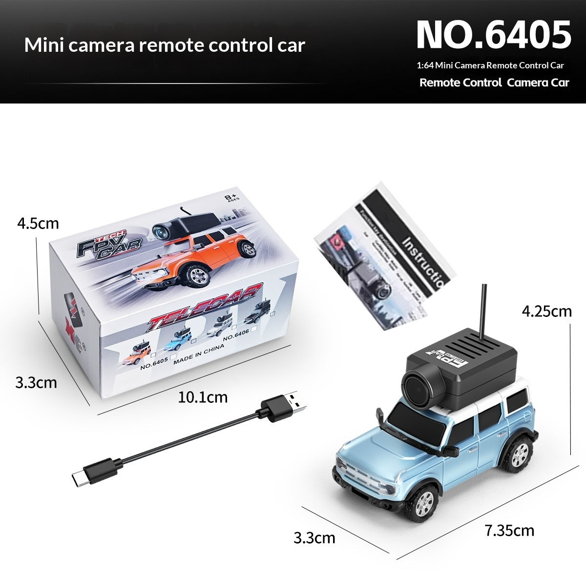 Mini FPV RC Car with Camera – HD Image Transmission Self-Stabilising 4 Colours