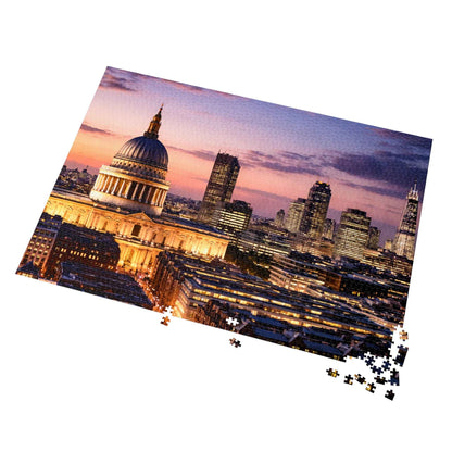 London Skyline Jigsaw Puzzle with Tin – Sunset Cityscape Gift
