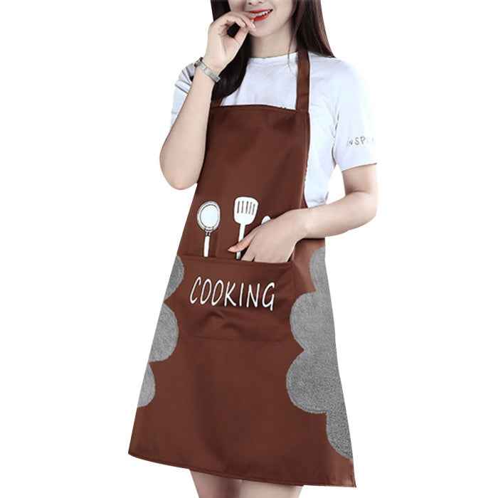 Waterproof Sleeveless Kitchen Apron – Coral Velvet Lined Cooking Apron