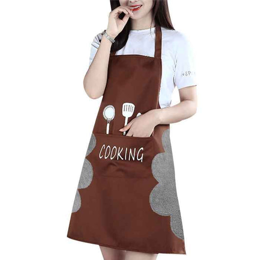 Waterproof Sleeveless Kitchen Apron – Coral Velvet Lined Cooking Apron