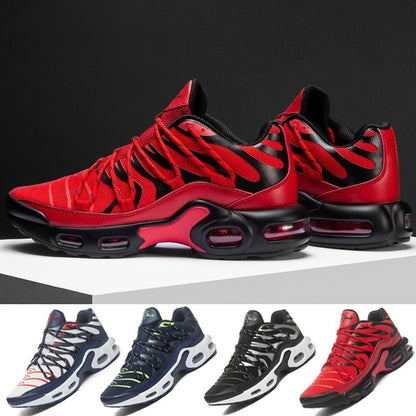 Men's Air Cushion Striped Mesh Trainers – Lightweight Breathable Sports Shoes