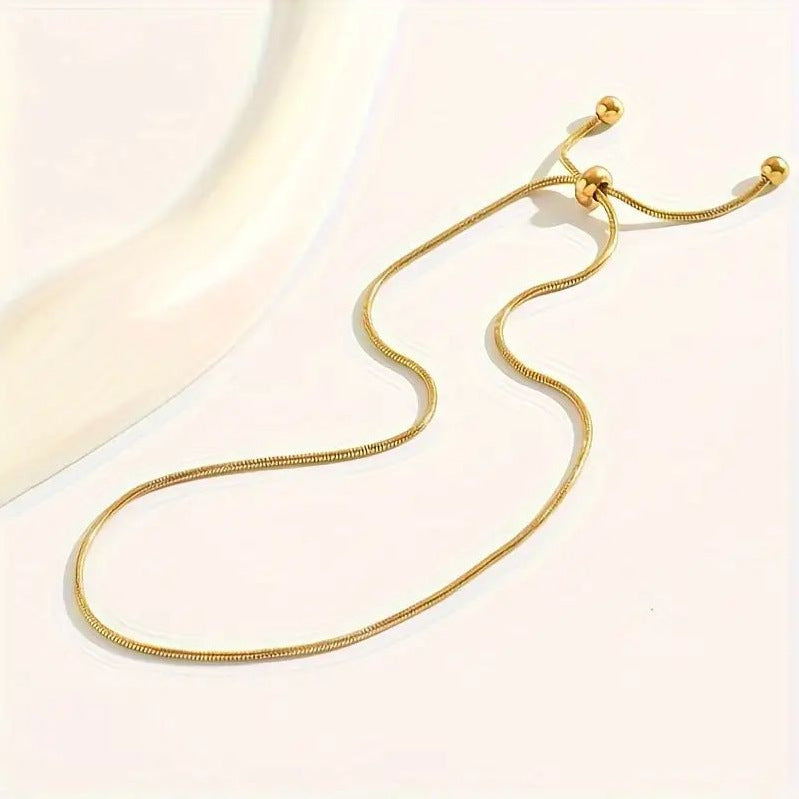 Women's Adjustable Flower Anklet – Minimalist Alloy Bead Ankle Bracelet
