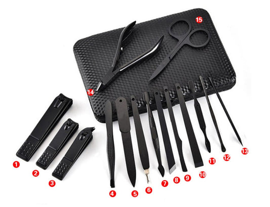 15-Piece Stainless Steel Nail Clipper & Manicure Set | 3 Colours