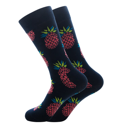 Men's Novelty Fruit Print Crew Socks | Soft Cotton