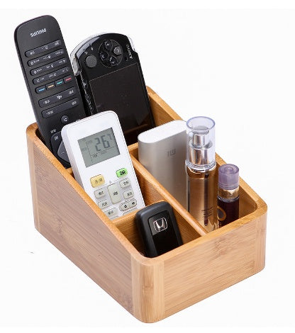 Bamboo Desktop Storage Box | Multi-Purpose Desk Organiser | 3 Sizes