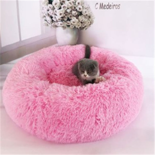 Round Plush Pet Bed | Anti-Slip | Machine Washable | 8 Sizes