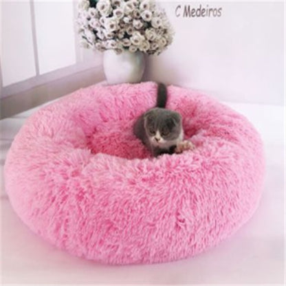 Round Plush Pet Bed | Anti-Slip | Machine Washable | 8 Sizes