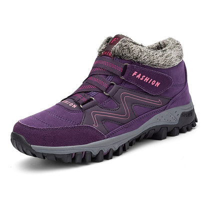 Plush-Lined Winter Couple Shoes - Warm Velvet Thick-Sole Casual Boots