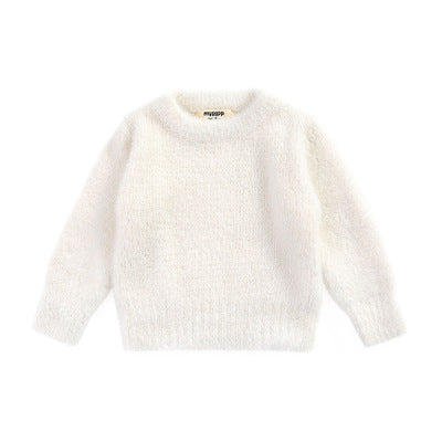 Girls Fluffy Pullover Sweatshirt – Soft Plush Top