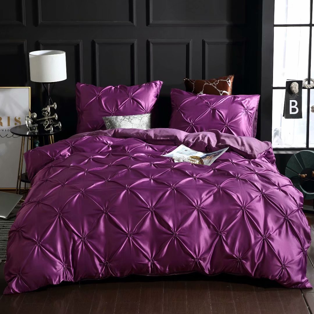Satin Silk-Effect Duvet Cover Set – Luxury Polyester Bedding