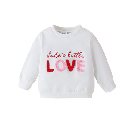Girls Letter Print Cotton Sweatshirt – Long Sleeve Kids Pullover