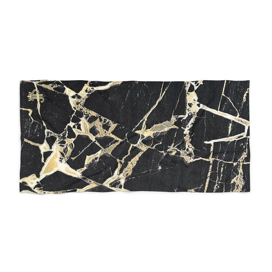 Black marble patterned product on a white background