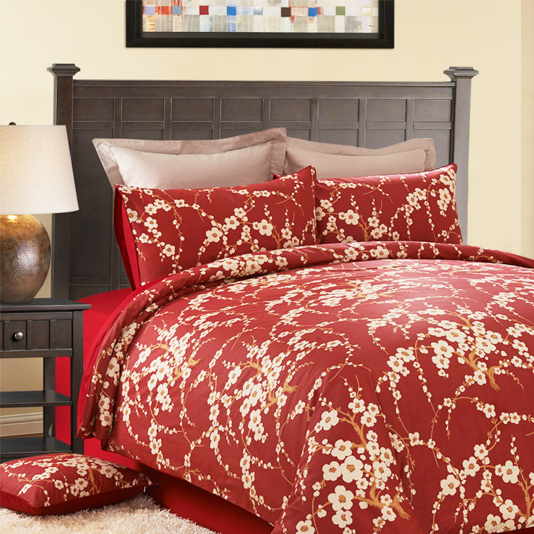 Floral Print Cotton Blend Duvet Cover | 6 Colours 2 Sizes