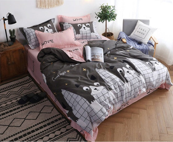 Cat Print Bedding Set | 3 & 4 Piece | 6 Sizes