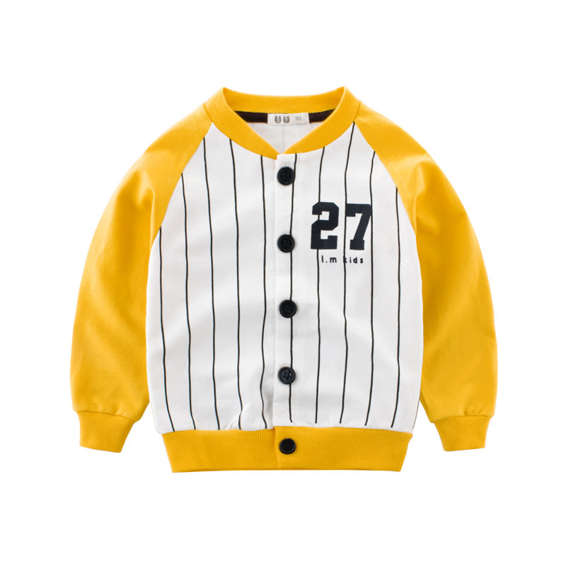 Boys' Colour Block Baseball Jacket | Kids Cotton Jacket
