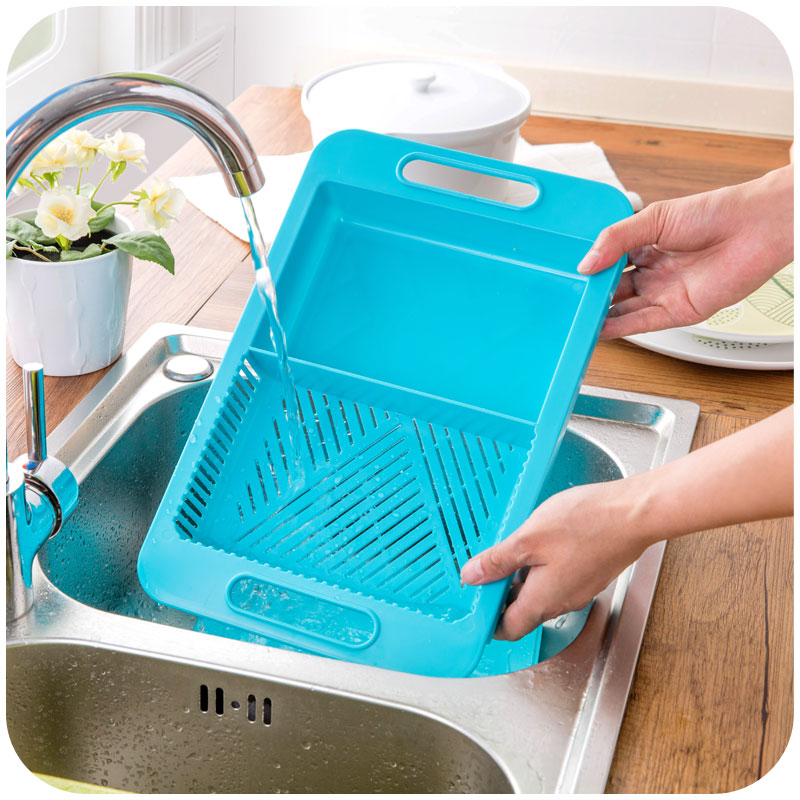 Multifunction Chopping Board with Drain Basket | Kitchen Prep Board