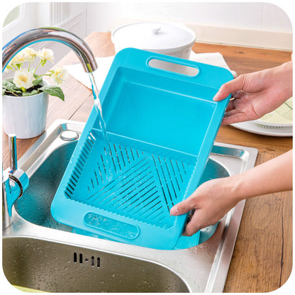 Multifunction Chopping Board with Drain Basket | Kitchen Prep Board
