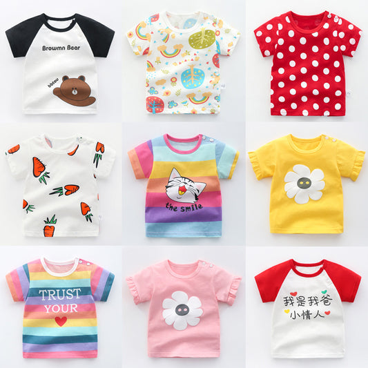 Kids Cotton Short Sleeve T-Shirt | 10 Designs, Sizes 73–110cm