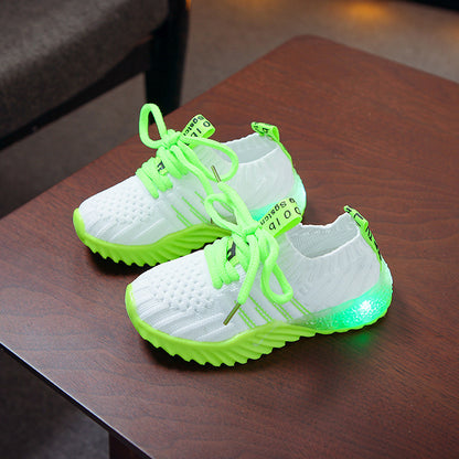 Children's Knitted Mesh Glitter Trainers | Unisex Candy Colour Kids Shoes EU 21-30