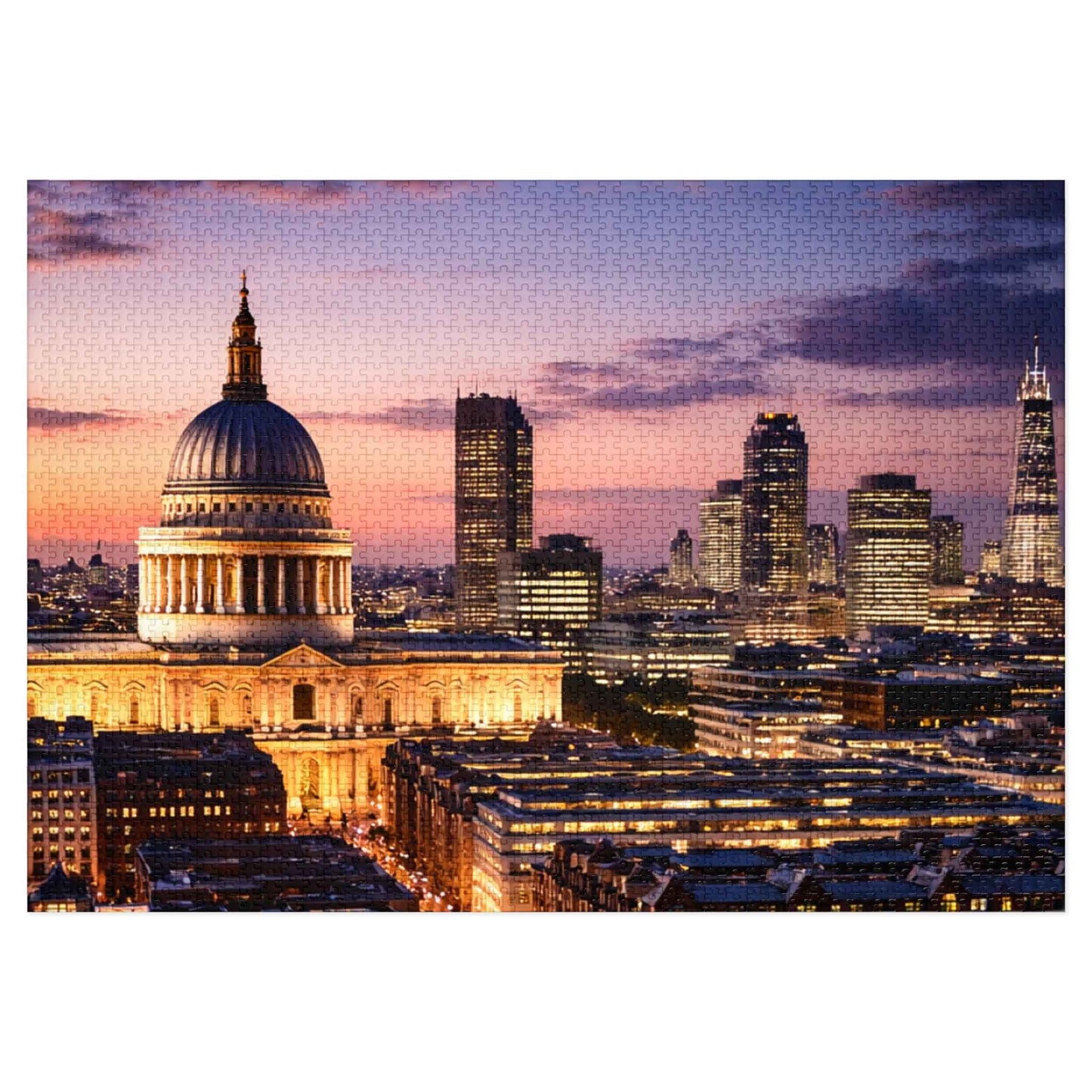 London Skyline Jigsaw Puzzle with Tin – Sunset Cityscape Gift