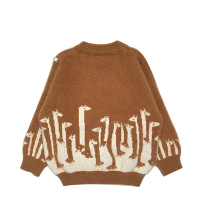 Boys Cartoon Print Soft Brushed Pullover Sweater | Kids Knitwear