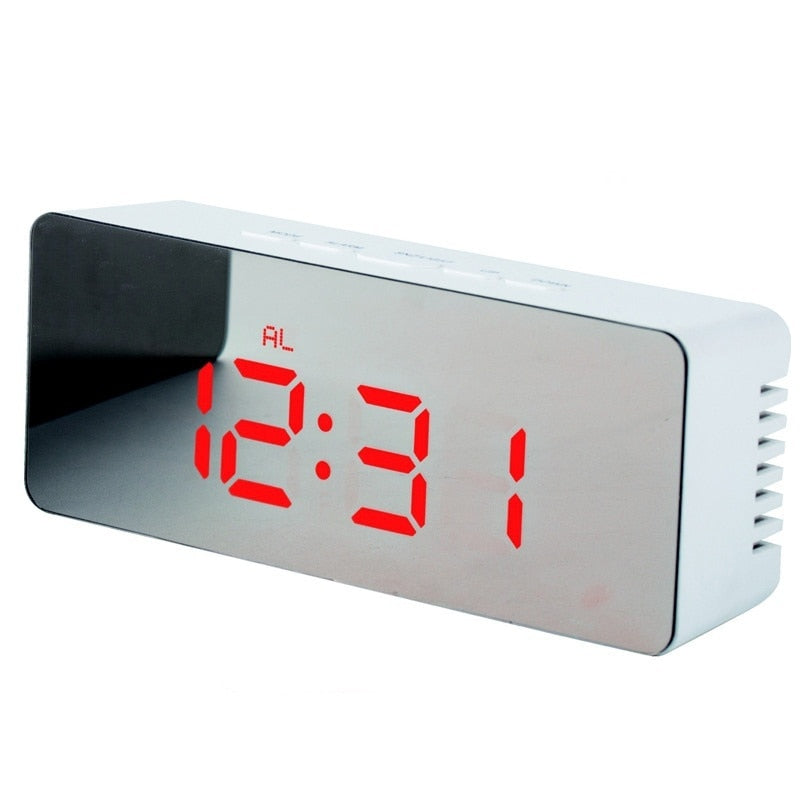LED Mirror Alarm Clock with Temperature Display
