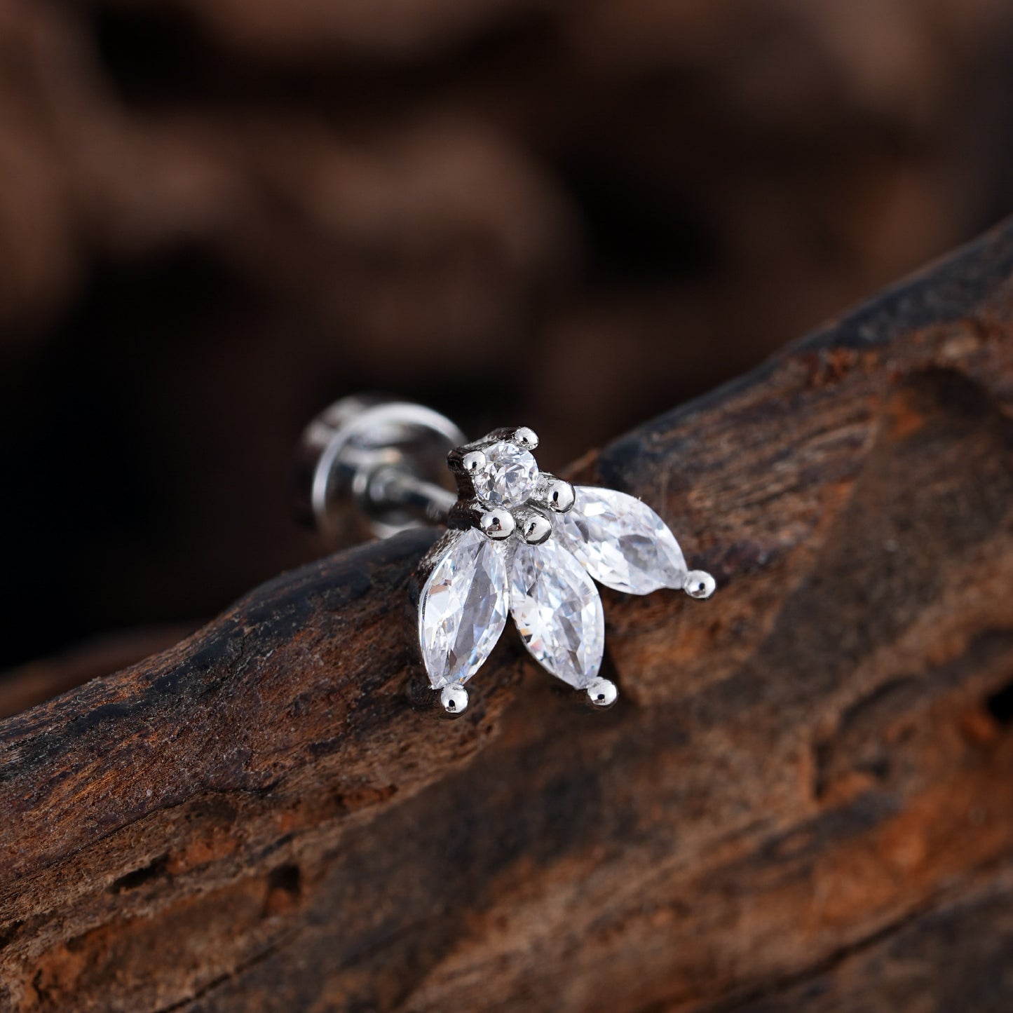 Micro-Set Zircon Ear Cuff | Minimalist Stainless Steel Single Ear Stud