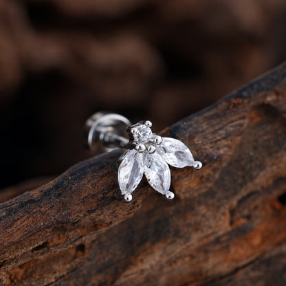 Micro-Set Zircon Ear Cuff | Minimalist Stainless Steel Single Ear Stud