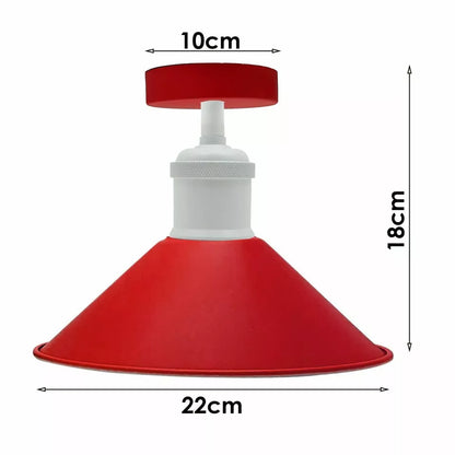 Vintage Flush Mount Metal Cone Industrial pendant ceiling light ~5656-3