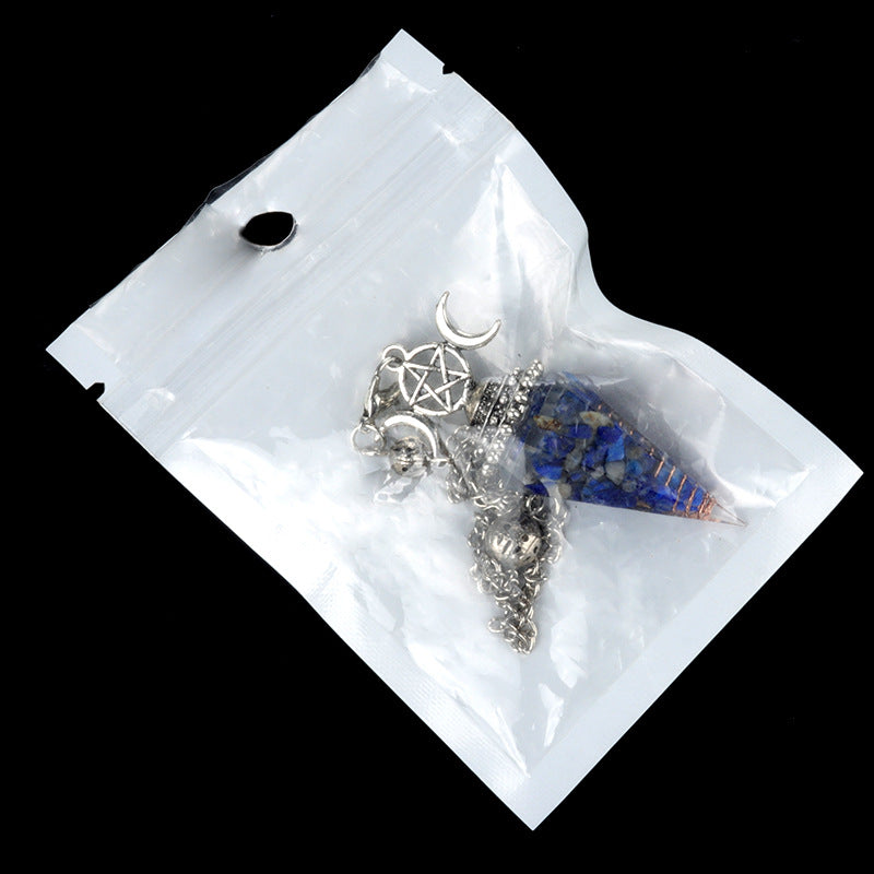 Hexagonal Pyramid Crystal Gemstone Pendant Necklace