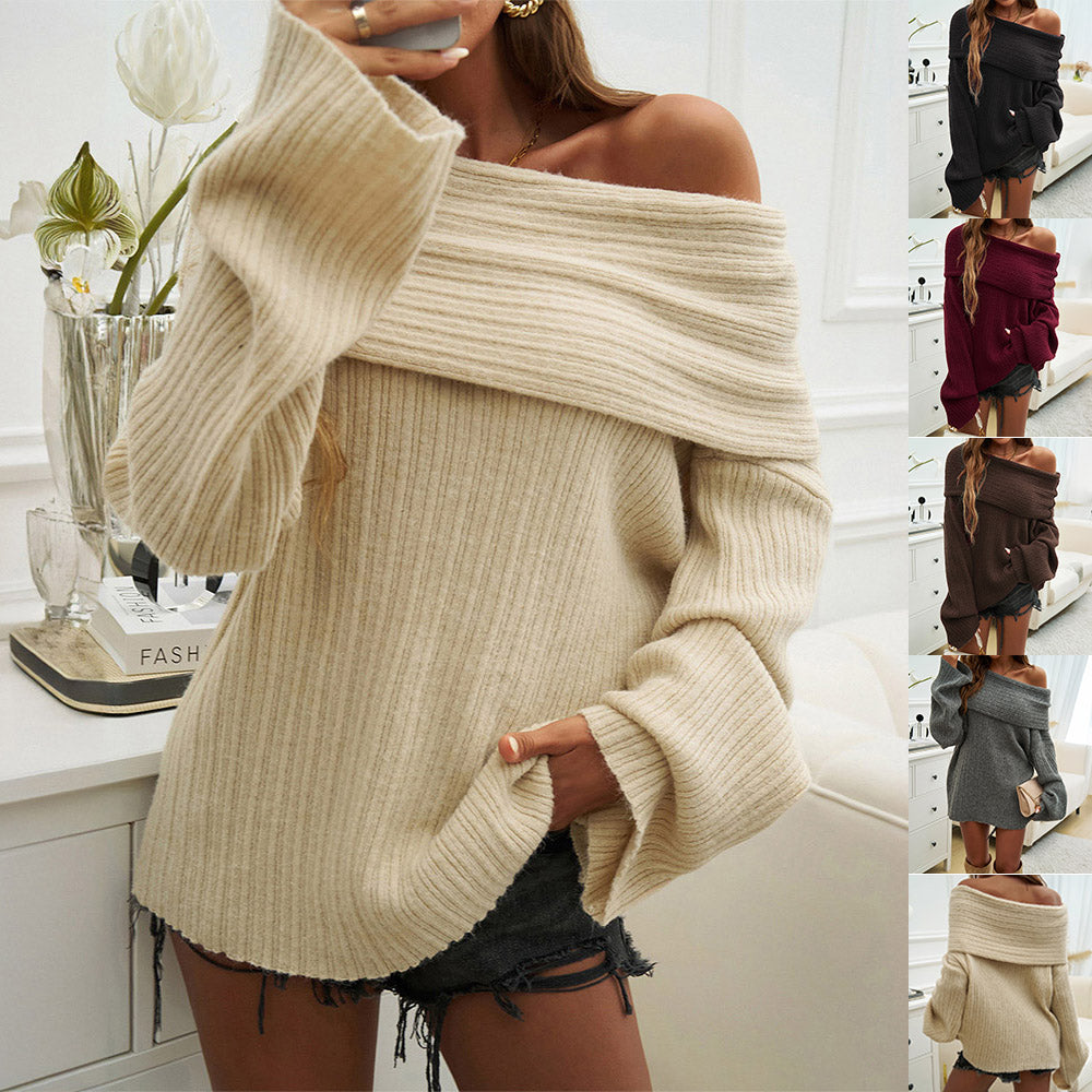 Women's Off-Shoulder Bell Sleeve Knitted Sweater | S-XL | 5 Colours