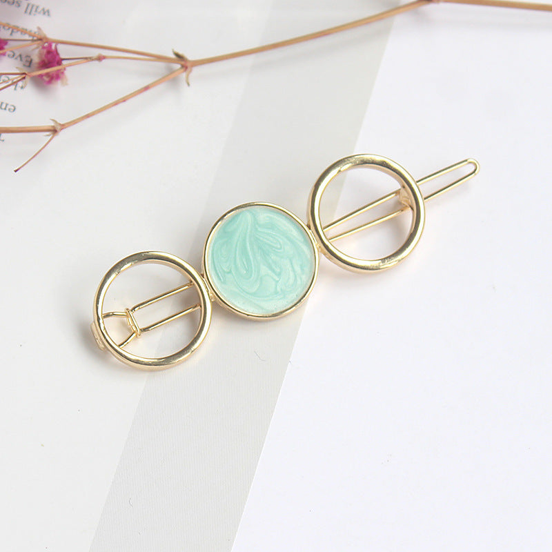 Geometric Opal Crystal Hairpin – Korean Style Silver-Plated | 4 Colours