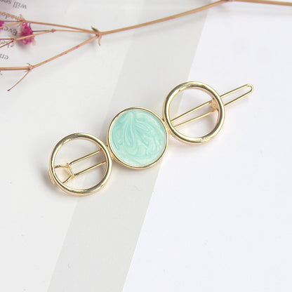 Geometric Opal Crystal Hairpin – Korean Style Silver-Plated | 4 Colours