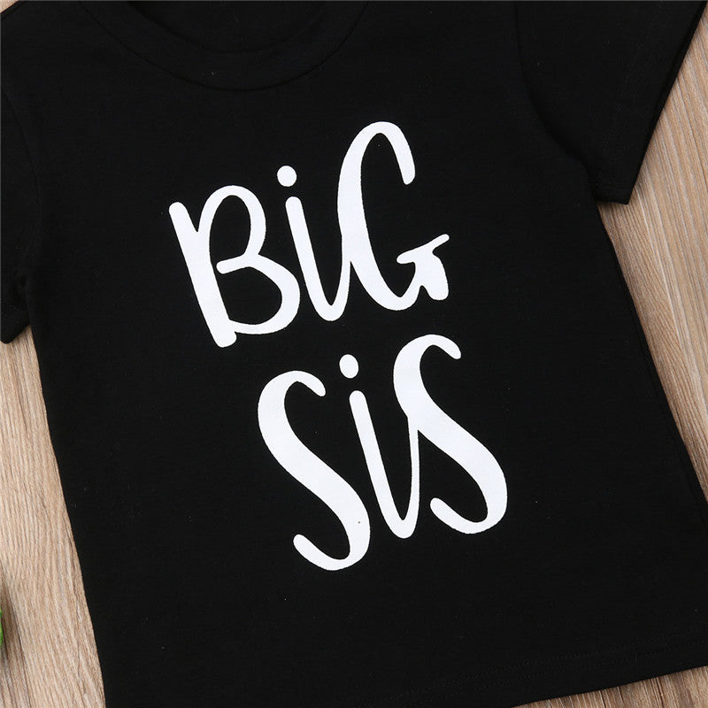Kids Unisex Short Sleeve Print T-Shirt – White & Black