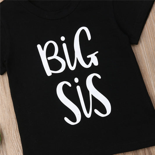Kids Unisex Short Sleeve Print T-Shirt – White & Black