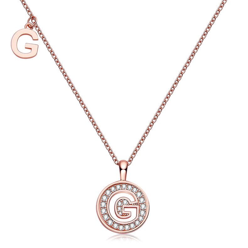 S925 Silver Moissanite Letter G Necklace | GRA Certified