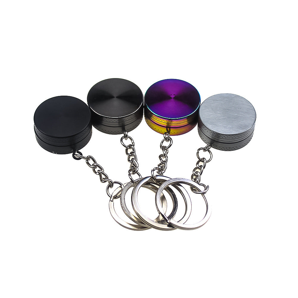 Zinc Alloy Magnetic Grinder Keychain | Compact 30mm Herb Grinder