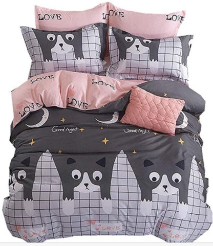 Cat Print Bedding Set | 3 & 4 Piece | 6 Sizes
