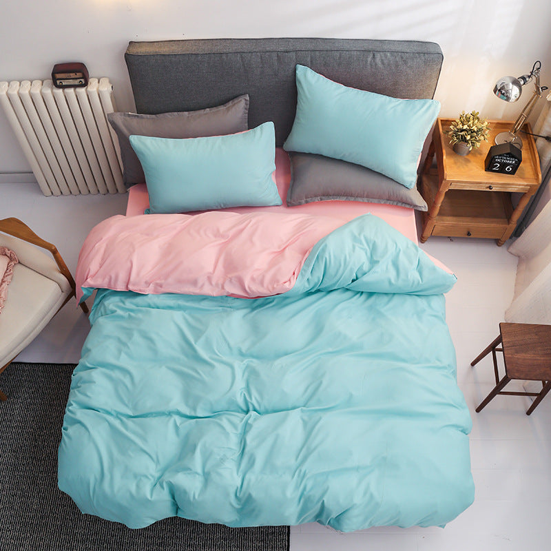 Brushed Plain Weave 4-Piece Bedding Set – 9 Colours, 5 Sizes