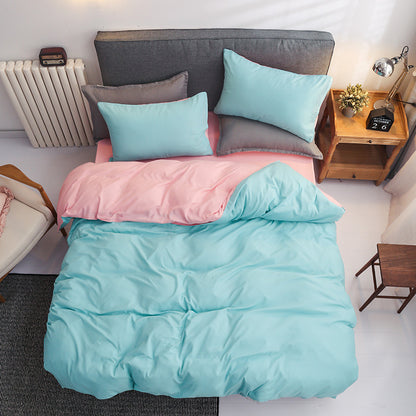 Brushed Plain Weave 4-Piece Bedding Set – 9 Colours, 5 Sizes
