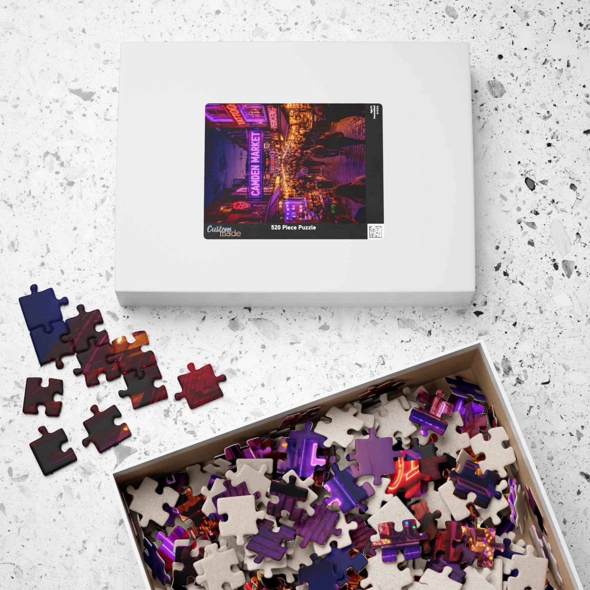 Camden Market Neon Night Jigsaw Puzzle – 110, 252, 520 & 1014 Pieces