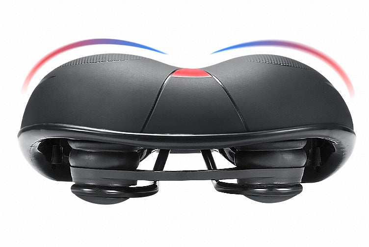Shock Absorbing Bicycle Saddle – Spring & Spherical Suspension Seat Red, Green & Blue