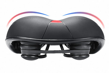 Shock Absorbing Bicycle Saddle – Spring & Spherical Suspension Seat Red, Green & Blue