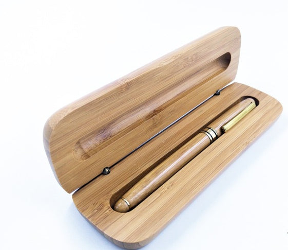 Bamboo Ballpoint Pen with Engraving | Gift Box | 0.58mm Nib